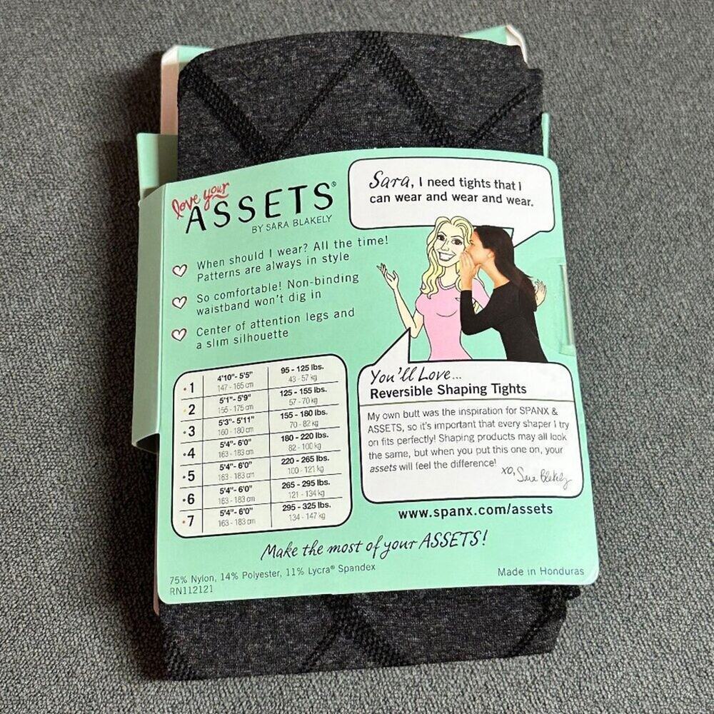 ♠️ Assets by Spanx Flipside Diamond Reversible Shaping Tights - NIB ♠️ - Picture 2 of 3